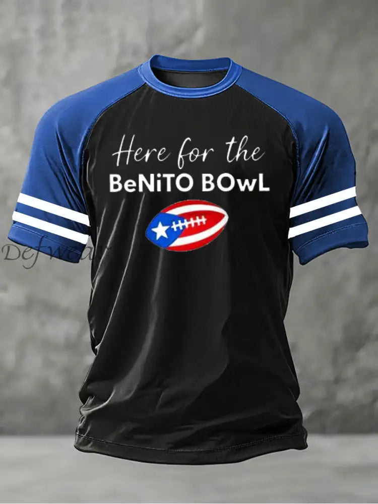 Men’s Bad Bunny Here For The Benito Bowl short sleeve t-shirt Black / S