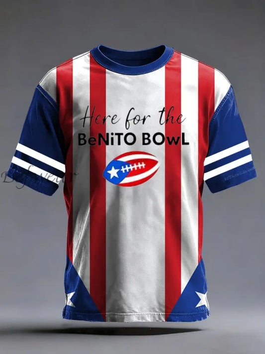 Men’s Bad Bunny Here For The Benito Bowl short sleeves t-shirt White / S