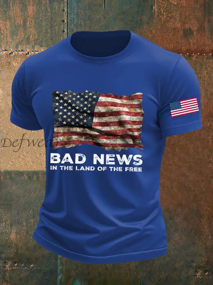 Men’s Bad News In The Land Of The Free Printed T-shirt Royal Blue / S