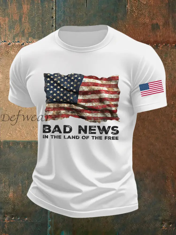 Men’s Bad News In The Land Of The Free Printed T-shirt White / S