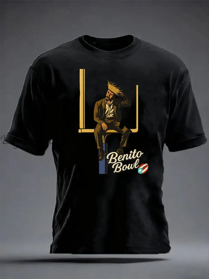 Men’s Benito Bowl imitation cotton short-sleeved T-shirt Black / S