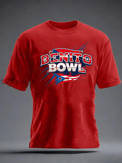 Men’s Benito Bowl imitation cotton short-sleeved T-shirt Pure Red / S