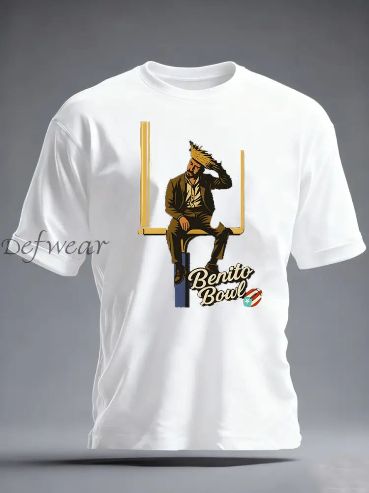 Men’s Benito Bowl imitation cotton short-sleeved T-shirt White / S