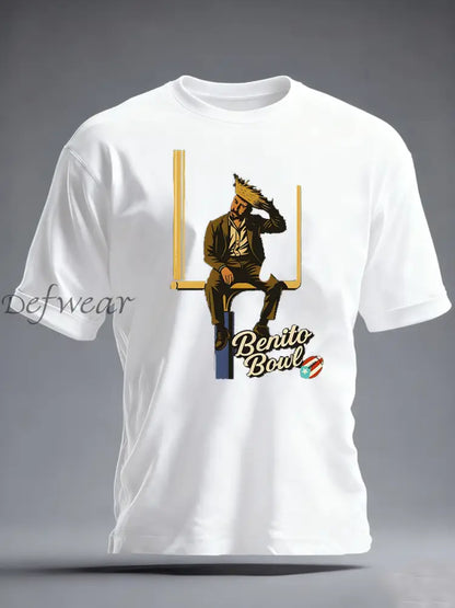 Men’s Benito Bowl imitation cotton short-sleeved T-shirt White / S