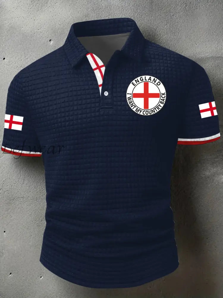 Men’s England I Want My Country Back Short Sleeve Shirt Navy Blue / S