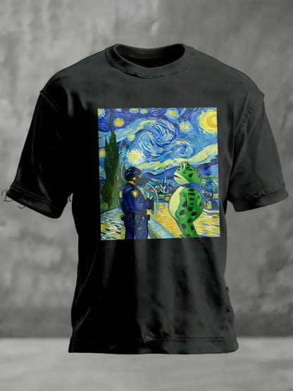 Men’s FDT Polish Frog Print short sleeves t-shirt Black / S