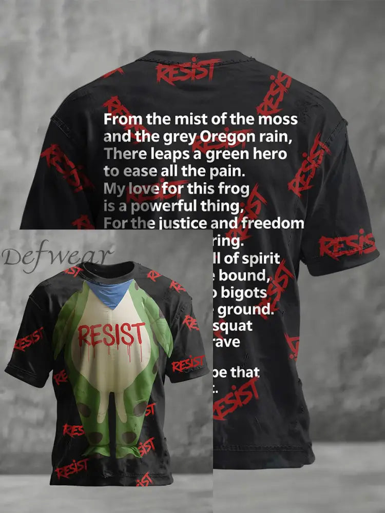 Men’s FDT Polish Frog Print short sleeves t-shirt Black / S