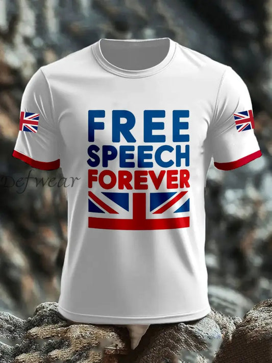 Men’s Free Speech Forever Short Sleeves T-shirt White / S