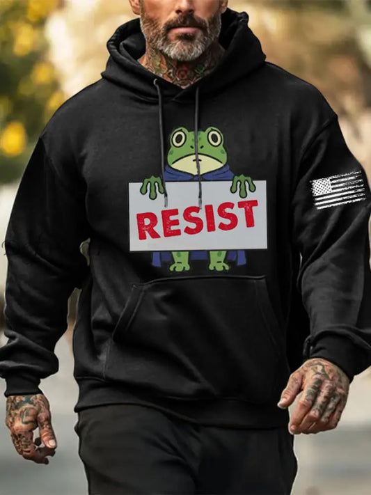 Men’s Frog Resist Printed Hoodie Black / S