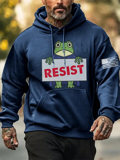 Men’s Frog Resist Printed Hoodie Blue / S