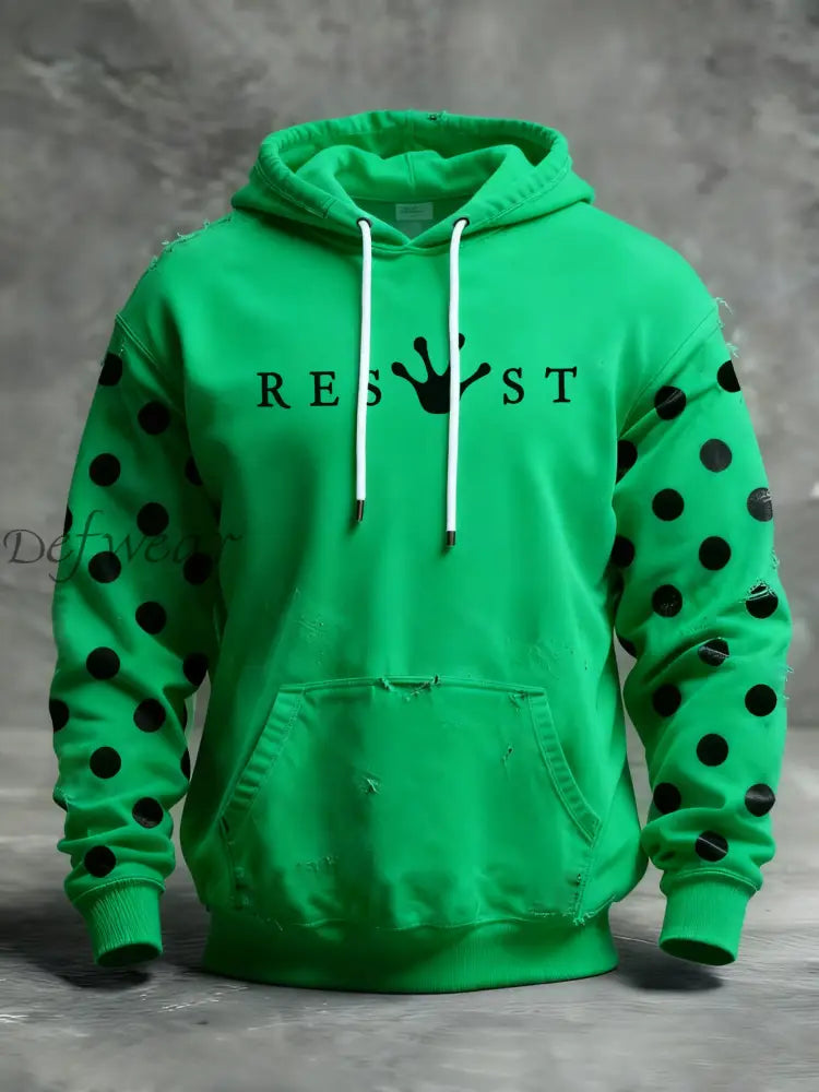 Men’s Frog Resist Printed Hoodie Green / S