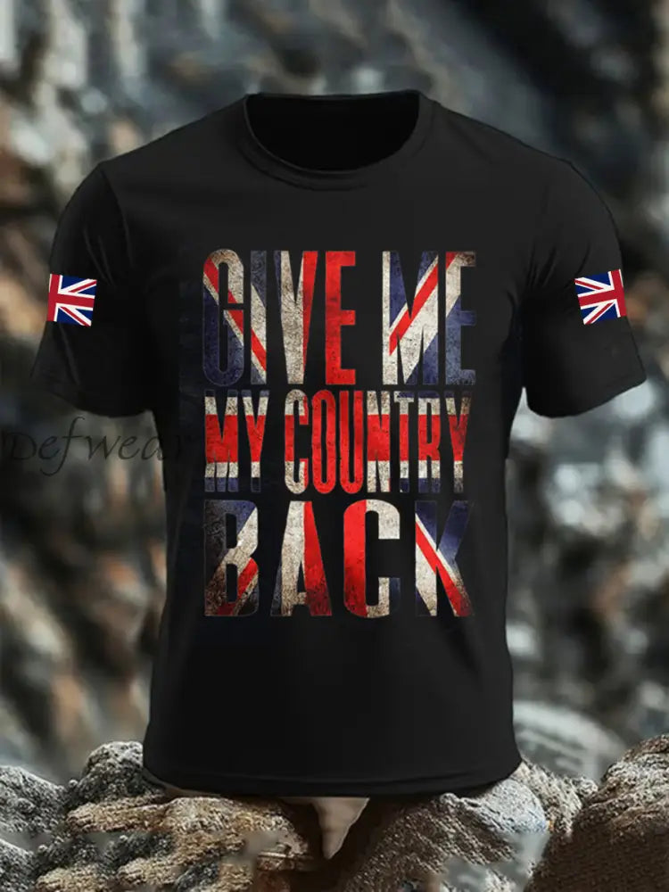 Men’s Give Me My Country Back Short-sleeved T-shirt Black / S