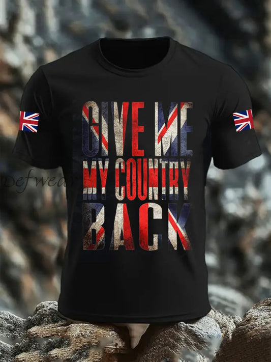 Men’s Give Me My Country Back Short-sleeved T-shirt Black / S