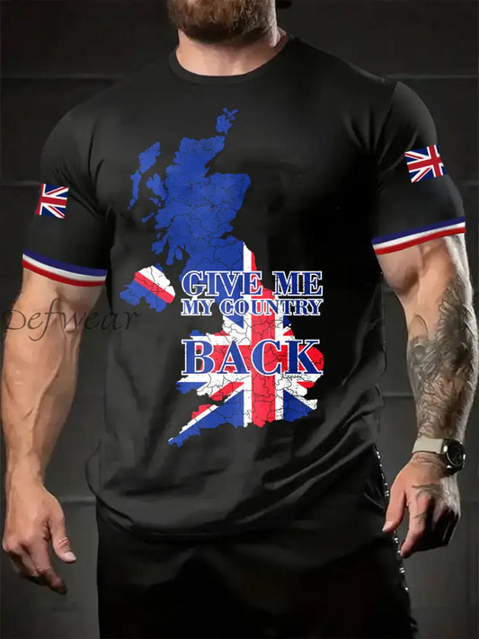 Men’s Give Me My Country Back Short Sleeves T-shirt Black / S