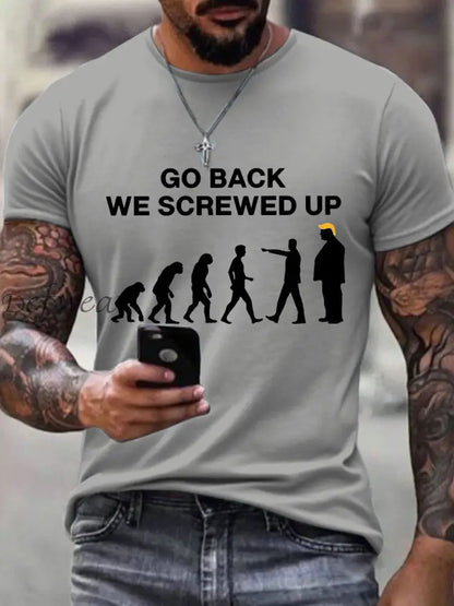 Men’s Go Back We Screwed Up T-Shirt Light Gray / S