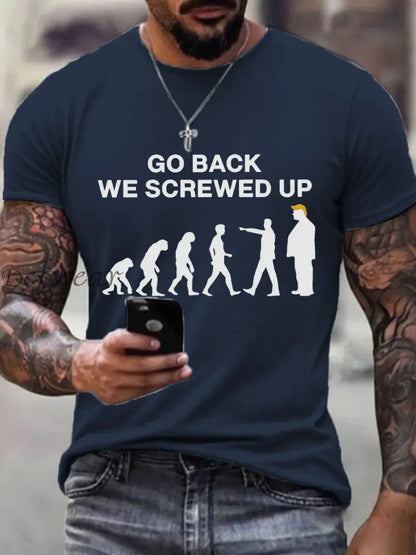 Men’s Go Back We Screwed Up T-Shirt Navy Blue / S