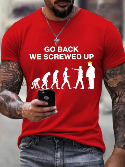 Men’s Go Back We Screwed Up T-Shirt Pure Red / S