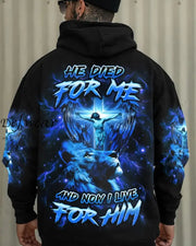 Men’s He Died For Me Printed Hoodie Black / S