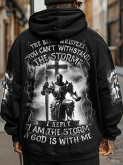 Men’s I Am The Storm And God Is With Me Print Hoodie