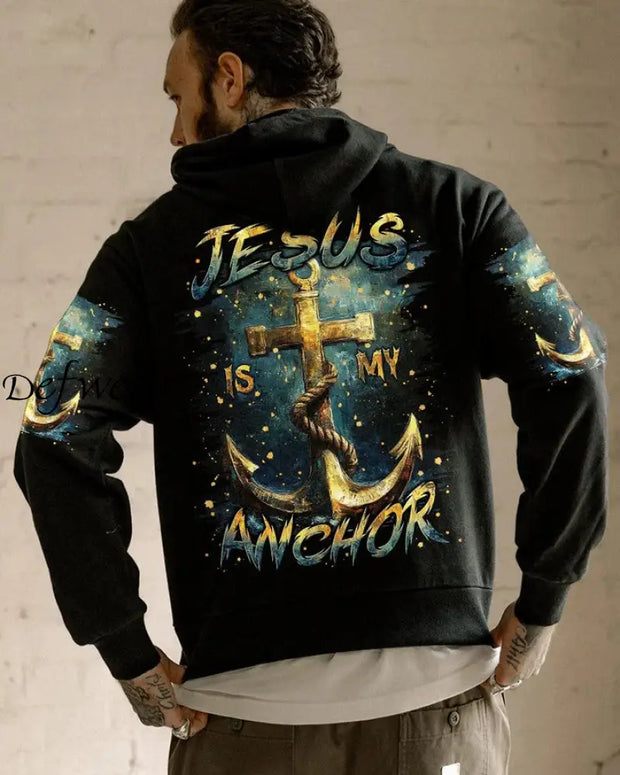 Men’s Jesus Is My Anchor Print Hoodie