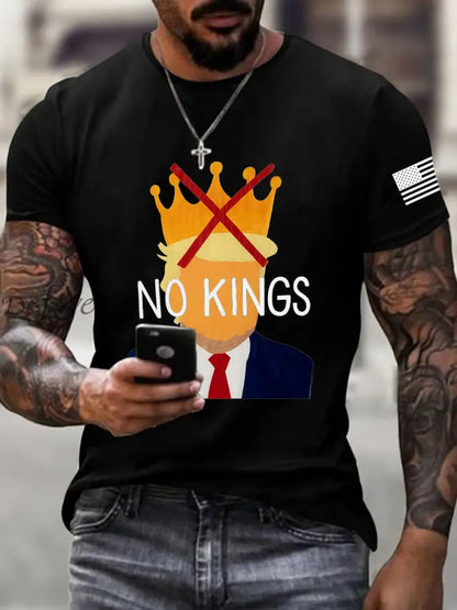 Men’s No Kings Print T-Shirt Black / S