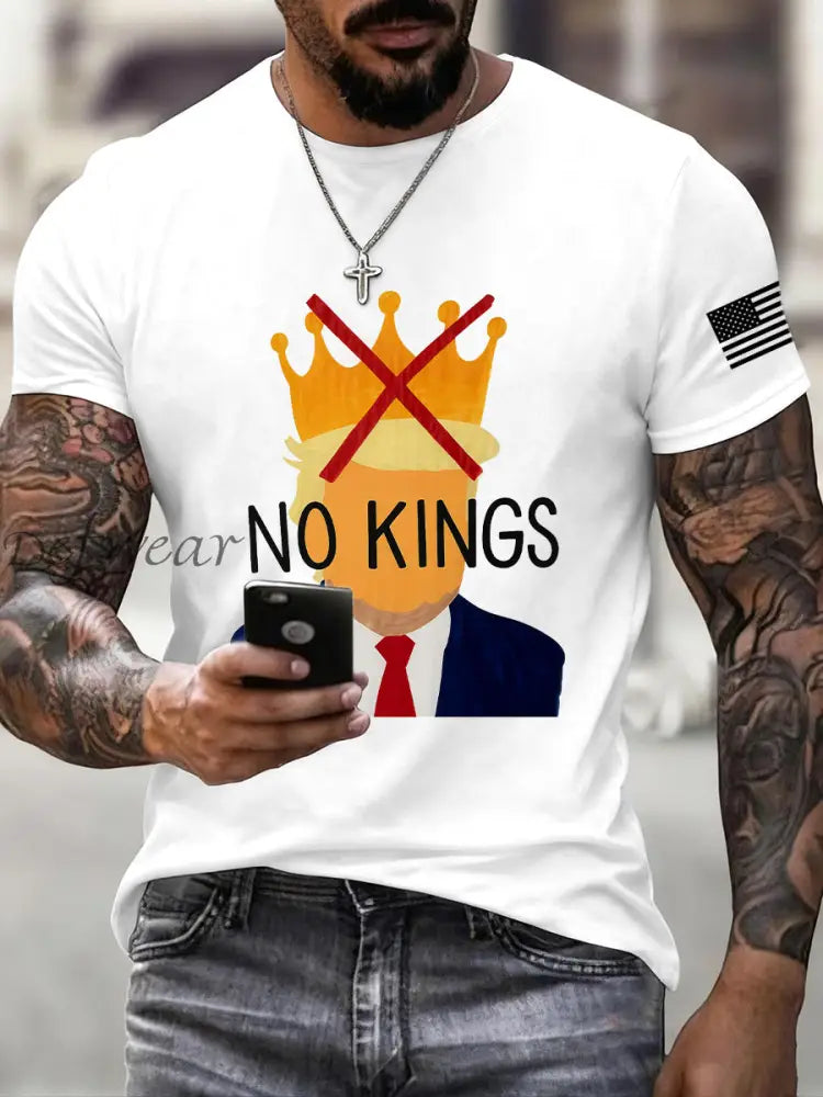 Men’s No Kings Print T-Shirt White / S
