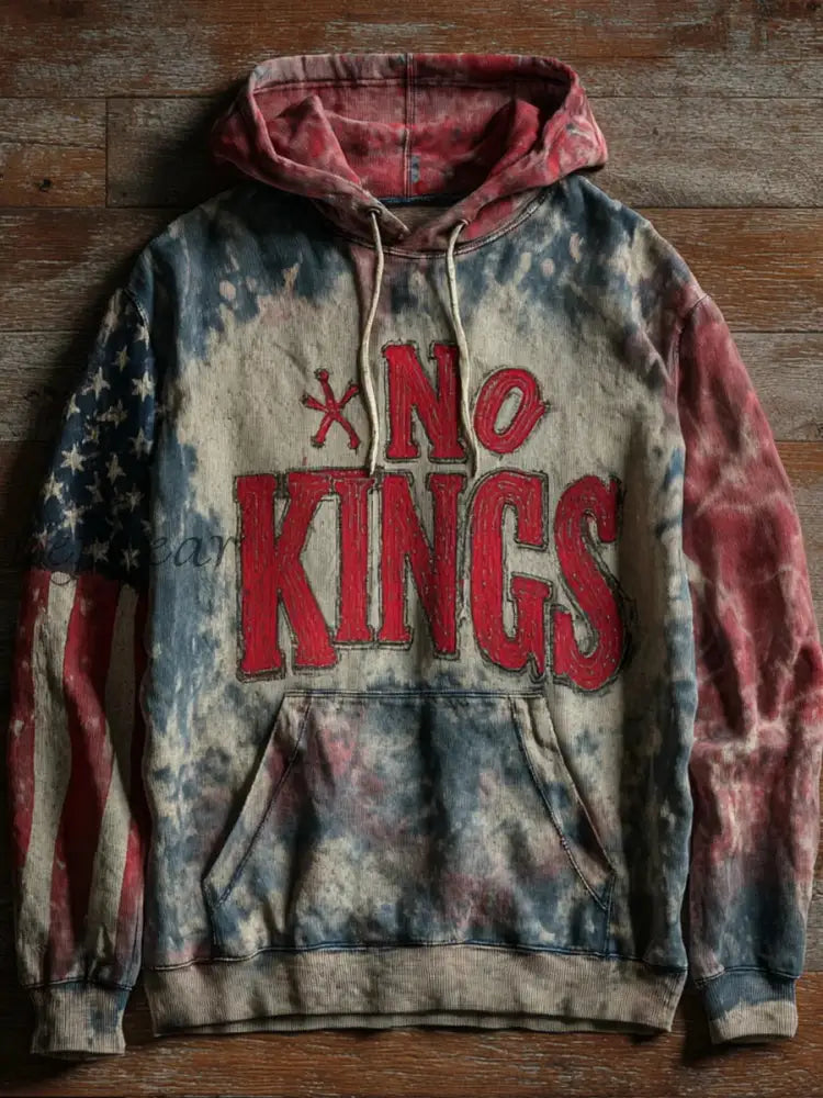 Men’s No Kings Printed Casual Hoodie As picture / S
