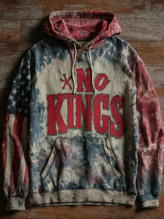 Men’s No Kings Printed Casual Hoodie As picture / S