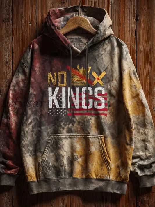 Men’s No Kings Printed Casual Hoodie As picture / S