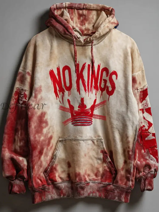 Men’s No Kings Printed Casual Hoodie As picture / S