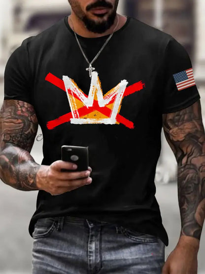 Men’s No Kings Printed Casual T-shirt Black / S