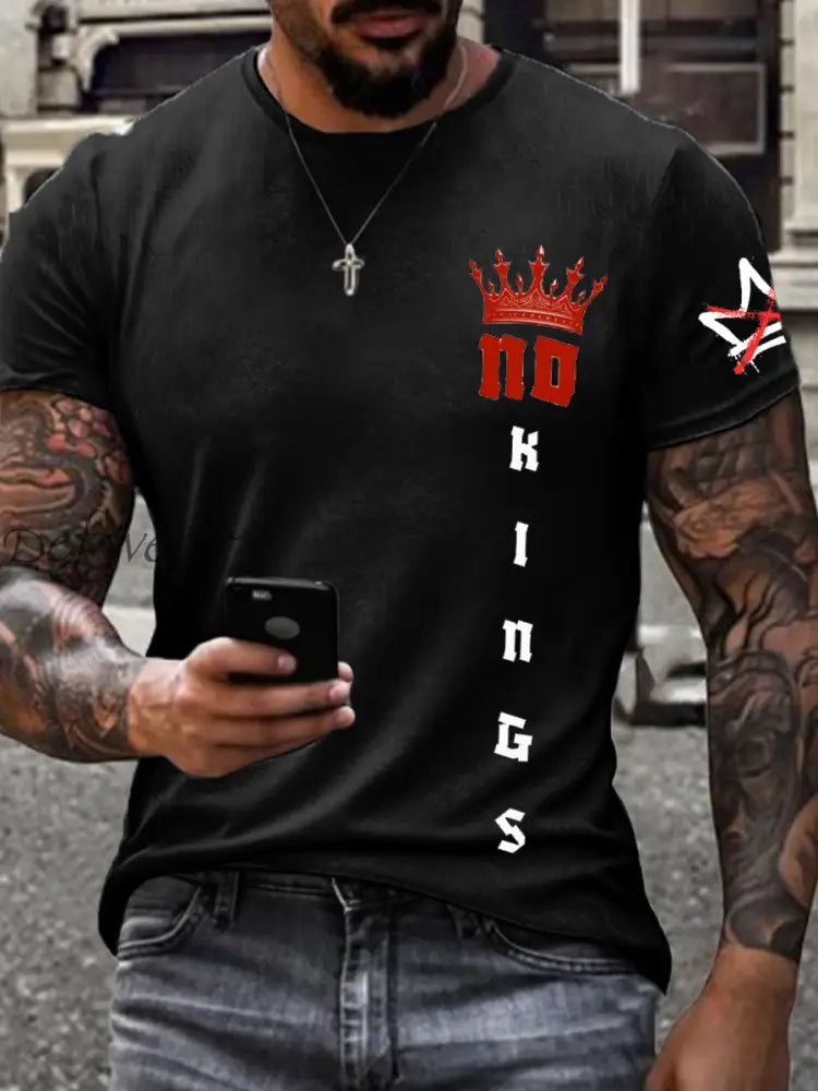 Men’s No Kings short sleeves t-shirt Black / S
