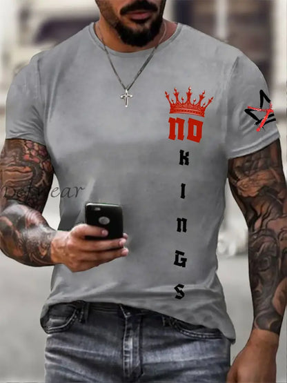 Men’s No Kings short sleeves t-shirt Light Gray / S