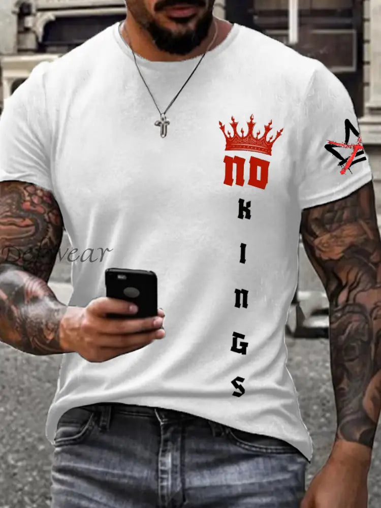 Men’s No Kings short sleeves t-shirt White / S