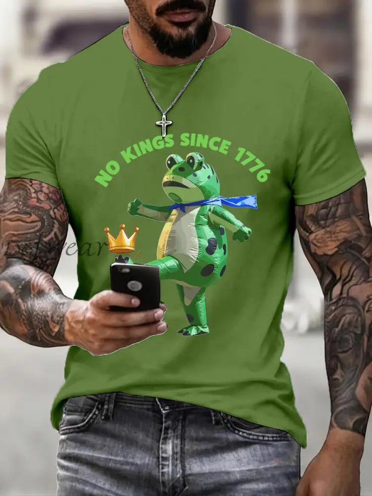 Men’s No Kings Since 1776 Print T-Shirt Green / S