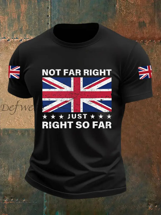 Men’s Not Far Right Just Right So Far Short-sleeved T-shirt Black / S