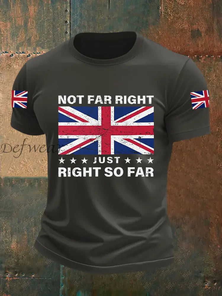 Men’s Not Far Right Just Right So Far Short-sleeved T-shirt Dark Gray / S