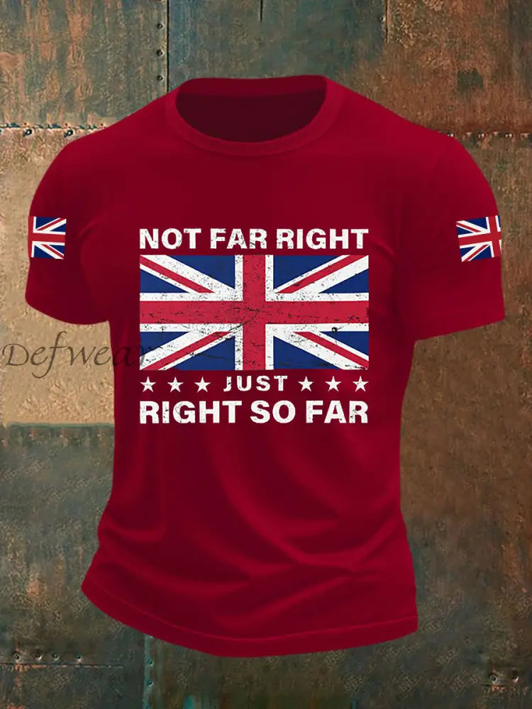 Men’s Not Far Right Just Right So Far Short-sleeved T-shirt Deep Red / S