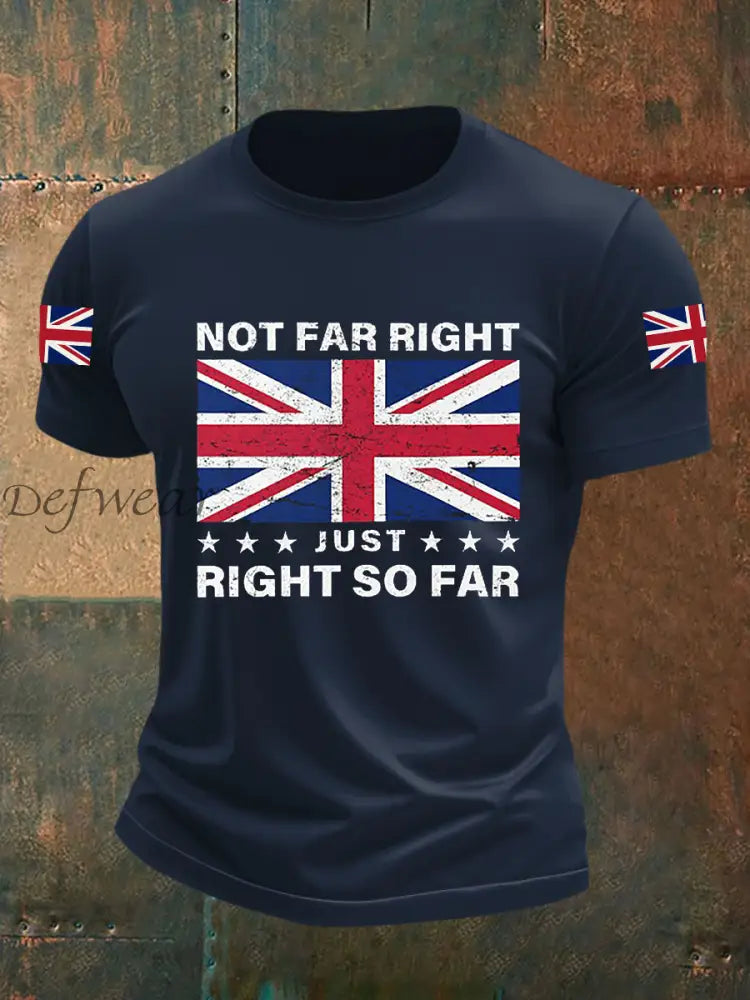 Men’s Not Far Right Just Right So Far Short-sleeved T-shirt Navy Blue / S