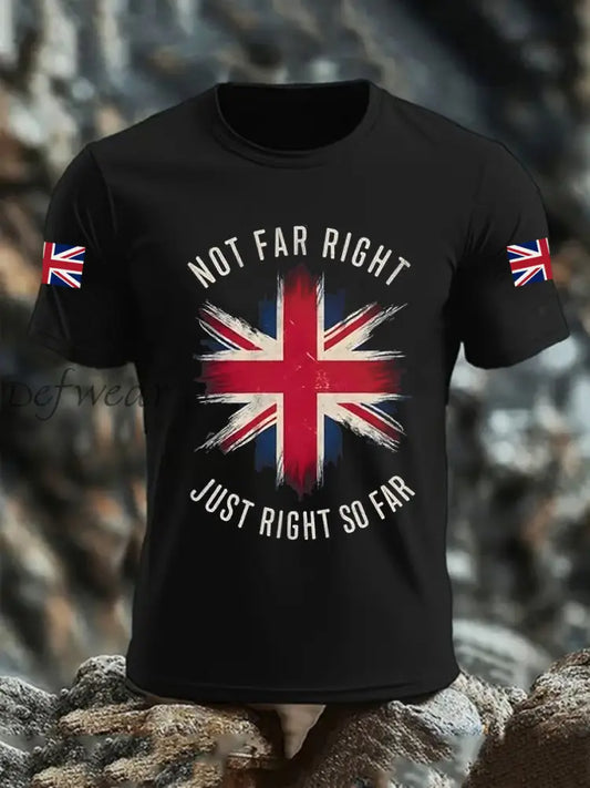 Men’s Not Far Right Just Right So Far Short Sleeves T-shirt Black / S