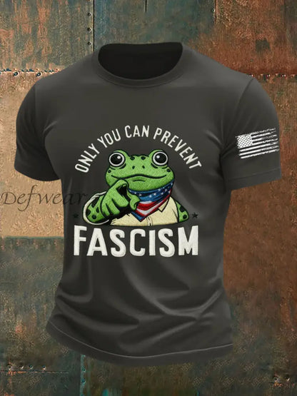 Men’s Only You Can Prevent Fascism Printed T-shirt Dark Gray / S