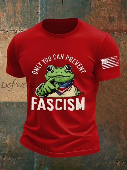 Men’s Only You Can Prevent Fascism Printed T-shirt Pure Red / S