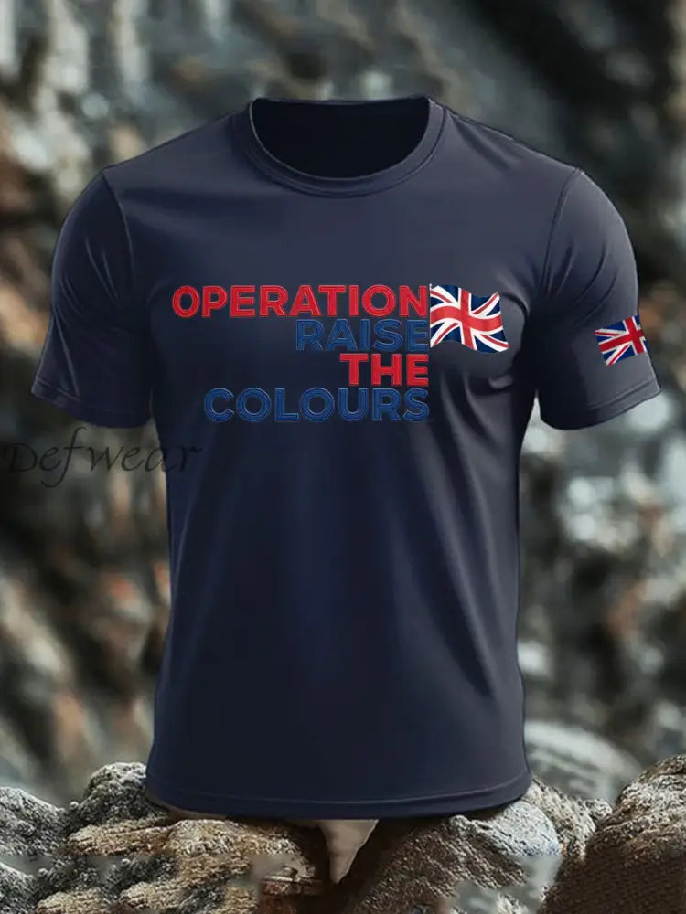 Men’s Operation Raise The Colours imitation cotton short-sleeved T-shirt Navy Blue / S