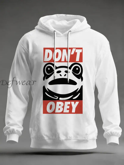 Men’s Polish Frog Print Hoodie White / S