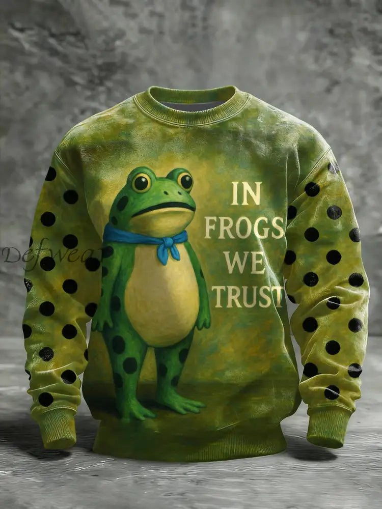 Men’s Portland Frog Printed Crew Neck Sweatshirt As picture / S