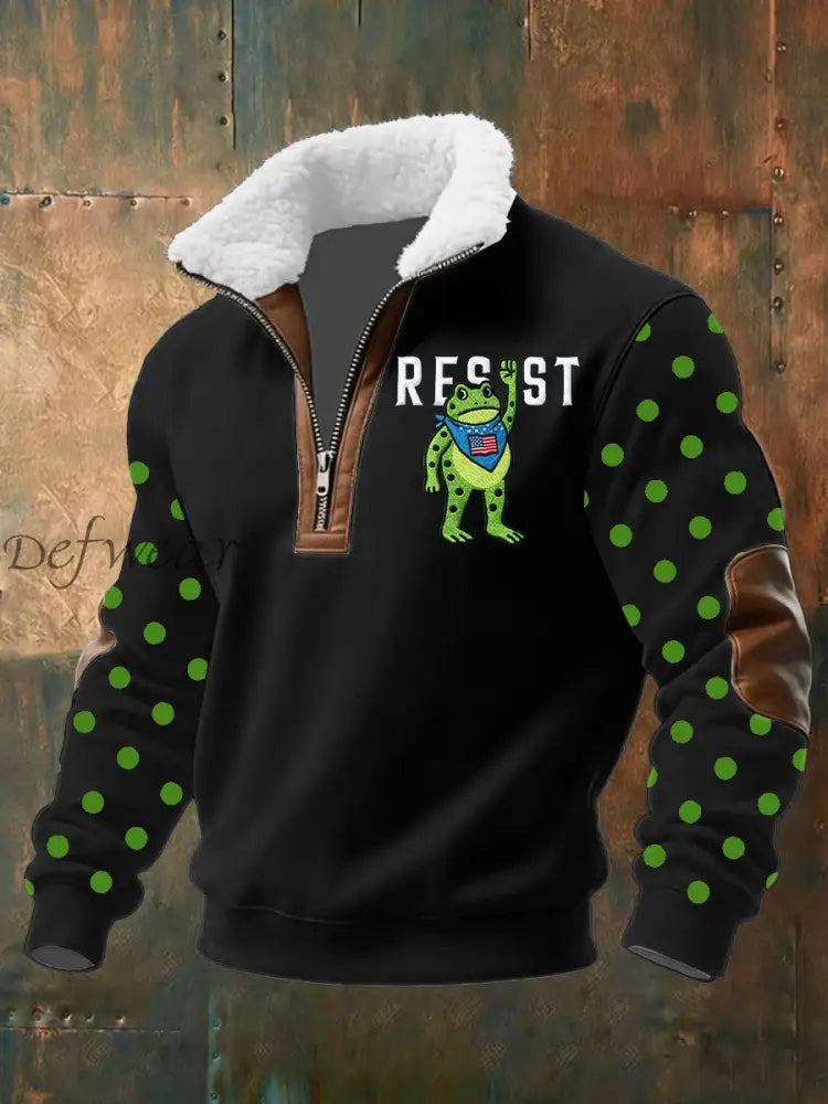 Men’s Portland Frog Resist Baggy Zip-up Hoodie Black / S