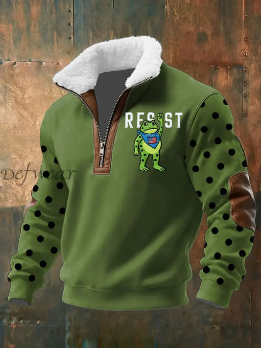 Men’s Portland Frog Resist Baggy Zip-up Hoodie Green / S