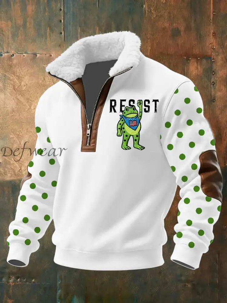Men’s Portland Frog Resist Baggy Zip-up Hoodie White / S