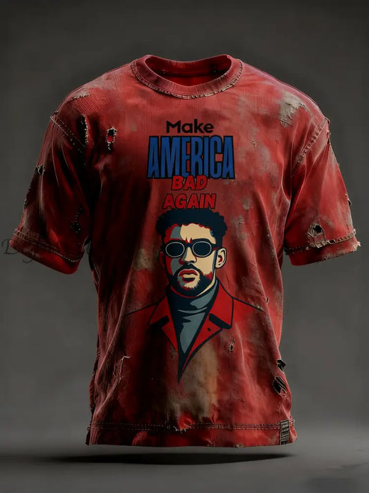 Men’s Puerto Rican Singer Printed T-Shirt Red / S