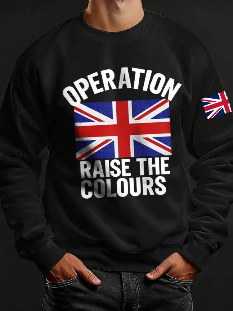 Men’s Raise The Colours Print Crew Neck Sweatshirt Black / S